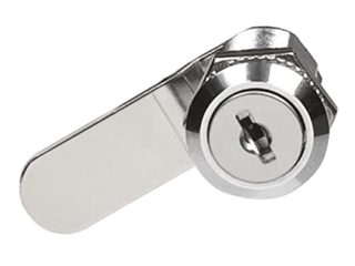 amig - Cerradura de Buzón de Acero Niquelado con Lengüeta Recta de 53 mm Mod.5A, Cierre de Seguridad para Correo con 2 Llaves en Bruto, Medidas: Ø18 x 29 x 53 mm, Fácil de Instalar, Plateado