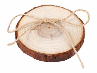 Amosfun - Caja de madera rústica para anillos de boda, portador de anillos de madera, mesa de centro para bodas, ceremonias de boda, despedida de soltera