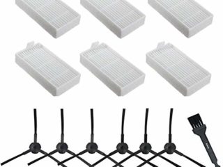Amoy Kit de recambio Compatible ILIFE V3s V5 V5s V5s pro aspiradoras robóticas. Filtro, cepillo lateral y accesorios.KIT recambio nuevo(6 x Filtros + 6 x cepillos de 3 aspa)