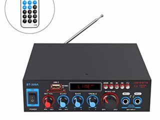 Amplificador de Audio Estéreo Bluetooth 800W Amplificador de Audio HiFi Digital Función Radio FM Tarjeta TF SD Dos Microfonos para Automoviles Hogar