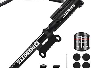 AMZOON Bomba Bicicletas Inflador Bici Adicional Manguera Mini Hinchador Bicis Bomba de Aire Bicicleta per BMX MTB Adaptador Válvulas Presta & Schrader