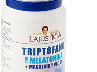Ana Maria Lajusticia - Triptófano con melatonina + magnesio + VIT B6 – 60 comprimidos. Induce al sueño y mejora la calidad del sueño. Apto para veganos. Envase para 30 días de tratamiento.