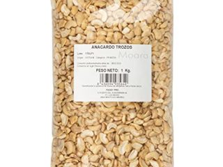 Anacardos en trozos al natural, sin tostar - Anacardos crudos sin sal, veganos, libre de gluten y aditivos 1kg.