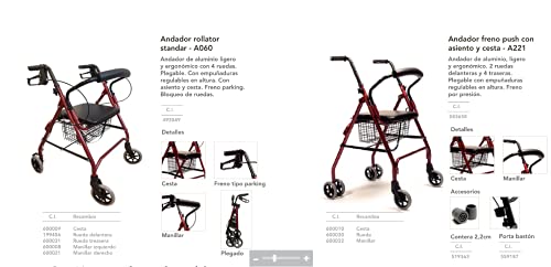 ANDADOR ROLLATOR ALUMINIO ULTRALIGERO