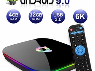 Android TV Box 9.0, Android Box 4GB RAM 32GB ROM H6 Quad Core Cortex-A53 Smart TV Box, soporta 6K de resolución 3D 2.4GHz WiFi Ethernet USB 3.0 Media Player