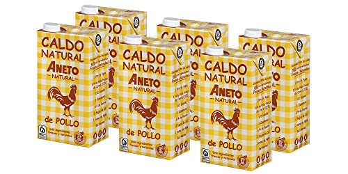 Aneto 100% Natural - Caldo de Pollo - caja de 6 unidades de 1 litro