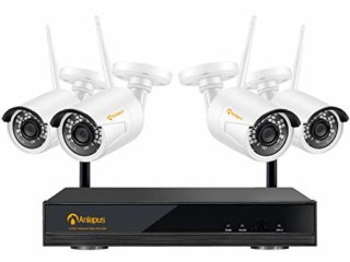 Anlapus 1080P Kit de Cámaras Seguridad WiFi 8CH H.265+ Videograbador NVR con 4 Cámara Seguridad IP Exterior, sin Disco Duro, Visión Nocturna, Detección de Movimiento,P2P