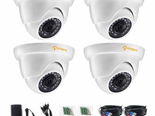 Anlapus 4pcs 1080P Cámara de Vigilancia Exterior Domo Cámara de Seguridad, 20M Visión Nocturna, Blanco