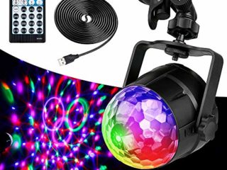Anpro 15 Colores Luces Discoteca Giratoria,Bola LED de Discoteca,Disco Luz USB, Controlada por Control Remoto,Lámpara Decorada para Fiesta,Bar,Boda,Navidad,Coche,Festival, Cumpleaños
