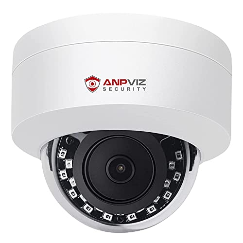 Anpviz Cámara IP PoE de 5 MP HD con micrófono, cámara de vigilancia IP con visión Nocturna al Aire Libre, Resistente a la Intemperie, para Exteriores e Interiores, detección de Movimiento