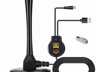 Antena TV Interior, Antena HDTV Digital De 150 Millas Con Amplificador Inteligente Señal，Para Canales TV 1080P 4K Gratuitos Para ATSC, DVB-T, DMB-T