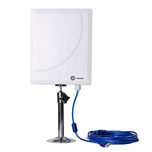 Antena WiFi Wonect W6 Doble Banda 2.4Ghz + 5 GHz con Cable USB Largo 10 Metros y Alcance Cable Exterior Longitud (10 Metros)