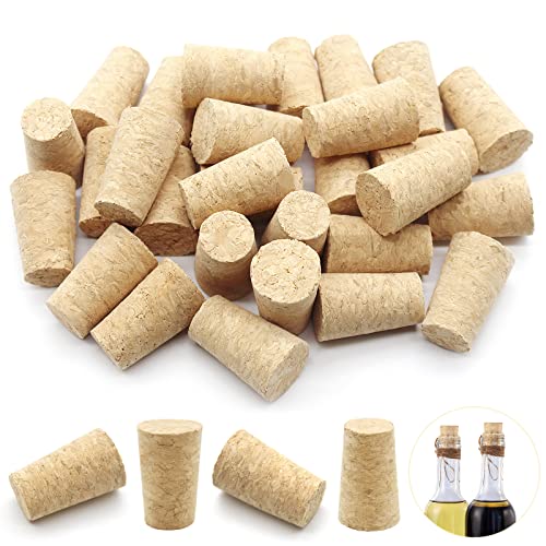 Anvin Paquete de 30 tapones de corcho de madera cónicos en blanco, tapones de vino y cerveza, a prueba de fugas, corcho de madera natural, reemplazo para botellas de vino, (2,2 x 1,7 x 3,5 cm)