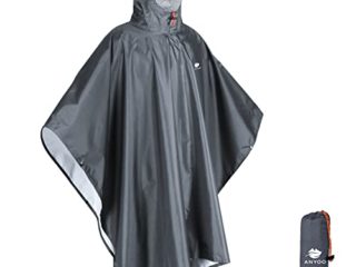 Anyoo Poncho de Lluvia Reusable de Ripstop transpirante Ligero a Prueba de Agua Multiuso Impermeable con Capucha de Lona de Tienda de Campaña Ideal para el Aire Libre Campamento Excursionismo y Pesca