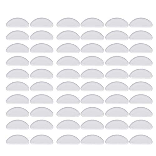 AOBB 30 Pares de Almohadilla de Nariz Adhesiva de Silicona Antideslizante para Gafas y Gafas de Sol(1mm Transparente）