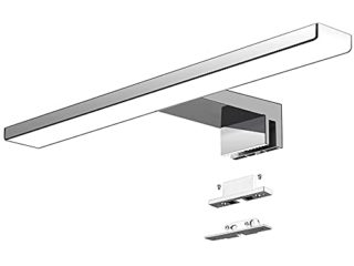 Aogled Lámpara de Espejo Baño 40 cm 10W 820LM 230V Blanco Frío 6000K,IP44 Clase II Lámpara de Espejo de baño Delgada,Abrazadera en el Espejo/Gabinete/Iluminación de Pared 400 mm