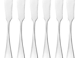 AOOSY Cuchillo para Mantequilla de 6 Piezas, Cuchillo para Queso, Esparcidores de Queso, 5.91 Pulgadas Cuchillos de Cocina Mini de Acero Inoxidable para Pan Tostado Sandwich Desayuno (Plata)