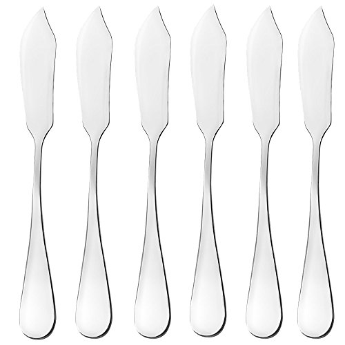AOOSY Cuchillo para Mantequilla de 6 Piezas, Cuchillo para Queso, Esparcidores de Queso, 5.91 Pulgadas Cuchillos de Cocina Mini de Acero Inoxidable para Pan Tostado Sandwich Desayuno (Plata)