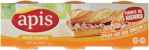 Apis Paté Suave de Hígado de Cerdo Fácil de Untar, 3 x 80g
