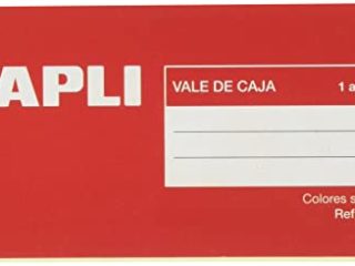 APLI 12936 - Talonario vales de caja 1-100, colores surtidos, 1 unidad