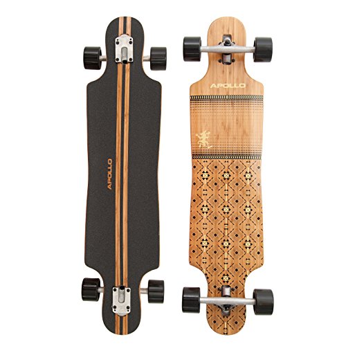 Apollo Patinete Longboard Nuku Hiva de bambú, Patinete de Patinaje Libre Twin-Tip Drop Tablas Cruiser…