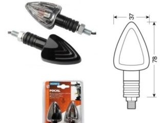 Aprilia Pegaso 650 Trail 2006 – 2011 Par de intermitentes con bombilla de 21 W para moto homologadas Focal Lampa 90065 indicador universal negro lente blanca luz naranja