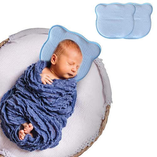 AQOS Baby | Almohada Bebe , 2 Fundas extraíbles y Lavables, Evitar plagiocefalia, Fabricada de Espuma viscoelástica, sin Olor.