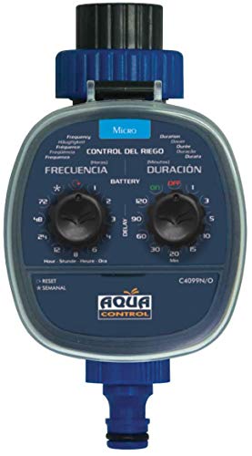 Aqua Control C4099O Programador de Riego para Jardín, Para todo tipo de Grifos, Apertura a 0 Bar, Antiguo C4099N, Color Azul
