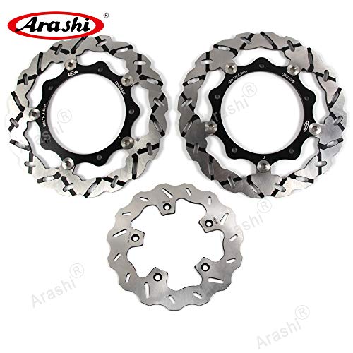Arashi Rotores de disco de freno delantero trasero para Yamaha XP T-max 530 2012-2015 ABS 2012-2018 Accesorios para motocicletas Tmax 530 Negro 2013 2014 2016 2017