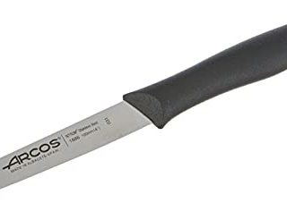 Arcos Serie Nova - Juego de 6 Cuchillos Mondadores Cuchillos para pelar, Hoja de Acero Inoxidable NITRUM de 100 mm, Mango de Polipropileno, Color Negro