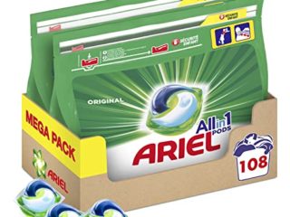 Ariel Pods Detergente Lavadora Cápsulas, 108 Lavados (2 x 54), Original