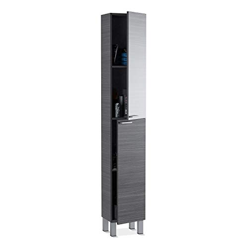 ARKITMOBEL Mueble de Baño, Columna de baño 2 Puertas y 4 Patas, Modelo Koncept, Acabado en Color Gris Ceniza, Medidas: 30 cm (Ancho) x 182 cm (Alto) x 25 cm (Fondo)