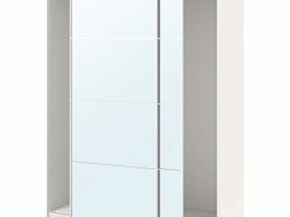 Armario PAX con puertas correderas 150x43.5x200 cm blanco/Auli espejo vidrio