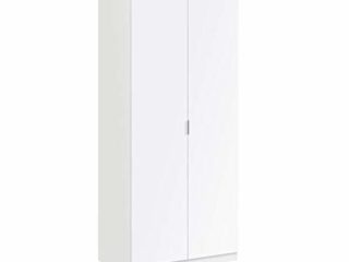 Armario Ropero 2 Puertas, Armario Habitación, Dormitorio, Modelo Low Cost, Acabado en Color Blanco Mate, Medidas: 81 cm (Ancho) x 180 cm (Alto) x 52 cm (Fondo)