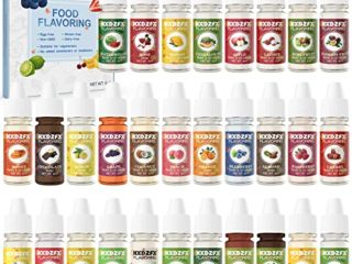 Aromas Alimentarios - 30 Sabores sabor alimenticio concentrado sin azúcar y sin calorías, se utiliza para hornear, pasteles, bebidas, helados