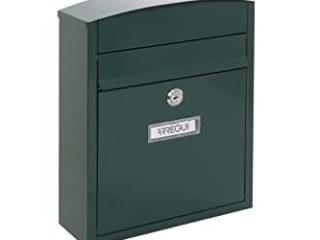 ARREGUI Compact E5733 Buzón Exterior de Acero, Tamaño S (Correo DIN A5), Buzón de Pared Pequeño, Buzón de Correo Individual, Antilluvia, Fácil de Instalar, Verde