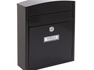 ARREGUI Compact E5734 Buzón de Correo de Acero, Tamaño S (Correo DIN A5) - 28,5 x 24 x 9,5 cm, Buzón Individual Exterior, Buzón de Pared, Antilluvia, Fácil de Instalar, Negro