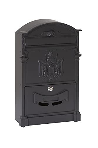 Arregui Residencia D-2151/N Buzón Individual de Aluminio de Estilo Clásico, tamaño M (DIN A4), negro