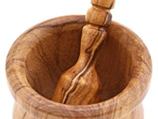 ART ESCUDELLERS MORTERO Miniatura con Pilon en Madera de Olivo Hecho a Mano. 5 cm x 5 cm x 4 cm