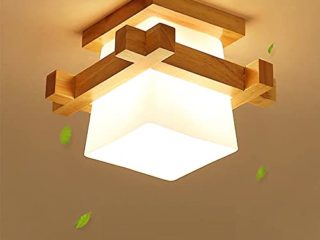 Artpad Simple Japón Tatami E27 Lámpara de madera Luz Pasillo Porche Balcón Luminarias de techo Lámpara de techo moderna de vidrio