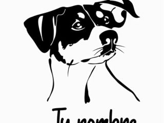 Artstickers Pegatina Bodeguero (22x20cm) Pegatina Perro Personalizable con el Nombre de tu Perro + Regalo Huella Corazon Elegir. Marca Registrada