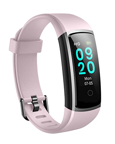 ASIAMENG Reloj Deportivo Hombres Mujeres Podómetro Presión Arterial Reloj Deportivo Monitor de frecuencia cardíaca Pulsera Inteligente IP68 Contador de calorías para Android iOS (Rosa)