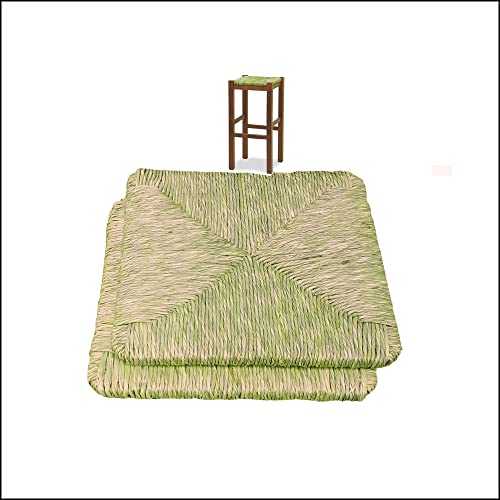 Asiento de Repuesto para taburetes, de Paja de arroz, Marca Facilcasa, Esta Oferta Incluye 2 exclusivos manuales de reparación y Mantenimiento de los Asientos de 33 x 33 cm, Art. 08R