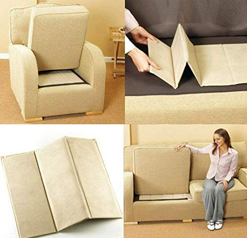 Asiento de sofá Rejuvenator Junta fuerte 1-2-3 Asiento de asiento hundido | Sillón | Fijador de cojín de asiento Soggy | Protector de tapicería súper sólido... (3 plazas)