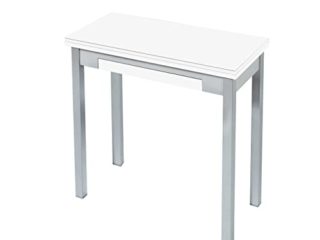 ASTIMESA Tipo Libro Mesa de Cocina, Metal, Blanco, 80x40cm