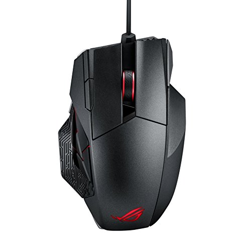 ASUS ROG Spatha - Ratón gaming (12 botones programables, hasta 8200 dpi, conexión por cable y inalámbrica, zócalos intercambiables, chasis de magnesio, interfaz Asus ROG Armoury) Negro