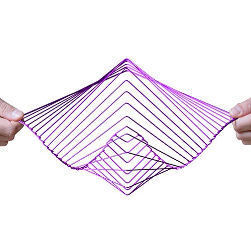 Atellani Square Wave | Escultura cinética hipnótica | Obra de Arte del Artista Ivan Black | Antiestrés calmante y Relajante (Amatista Púrpura)