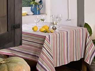 atenas home textile Moira 896.RDO Mantel Antimanchas Redondo, Algodón-Poliéster, Amarillo, 160.0x160.0x1.0 cm