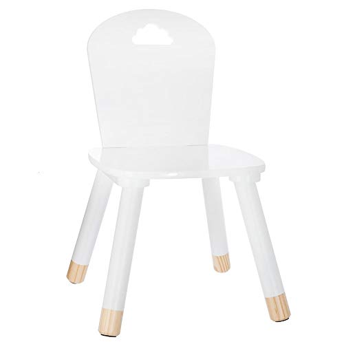 ATMOSPHERA CREATEUR D'INTERIEUR Silla de Madera para niños-Decoración Nube-Color Blanco, marrón, L. 28 x l. 50 x H. 28 cm