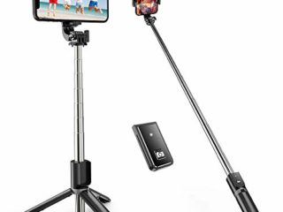 ATUMTEK Palo Selfie, Palo Selfie Trípode con Bluetooth Extensible hasta 1 m con Control Remoto para iPhone 12/11/11 Pro/X/XS/8/7 Plus, Samsung Galaxy S10/S9, Huawei y Teléfonos Android